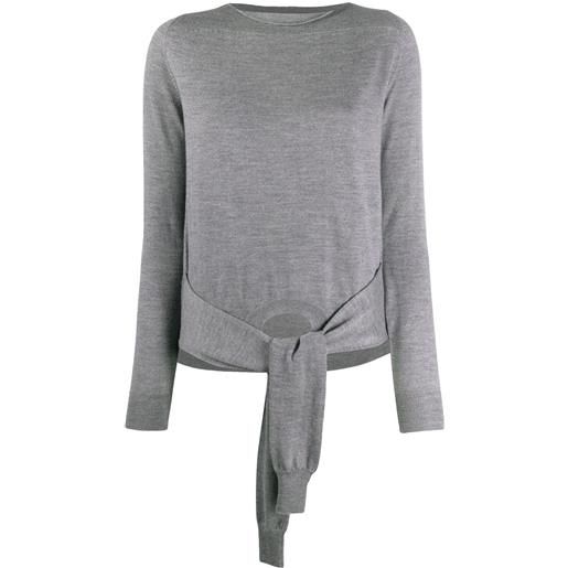 MM6 Maison Margiela maglione con maniche annodate in vita - grigio
