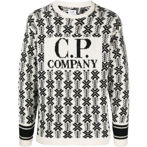 C.P. Company maglione con intarsio - bianco