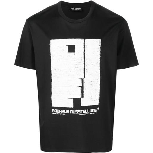 Neil Barrett t-shirt con stampa grafica bauhaus - nero