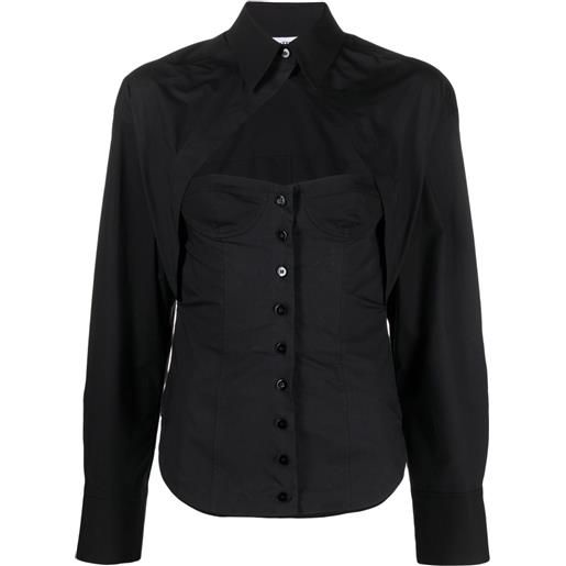 The Attico camicia in stile corsetto con design cut-out - nero