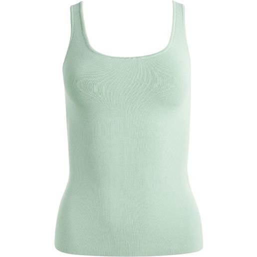 alice + olivia top daryn con scollo ampio - verde