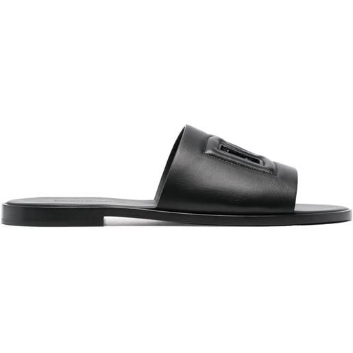 Dolce & Gabbana sandali slides con logo goffrato - nero