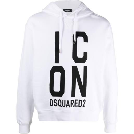 Dsquared2 icon-print cotton hoodie - bianco