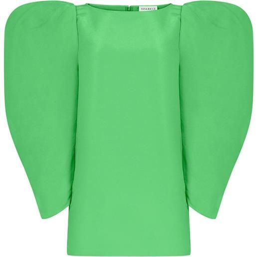 Nina Ricci abito corto con maniche a palloncino - verde