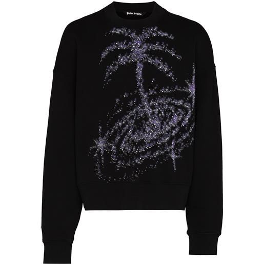 Palm Angels maglione galaxy con glitter - nero