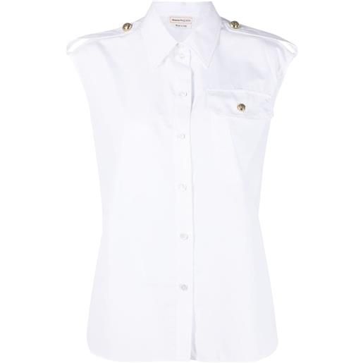 Alexander McQueen camicia smanicata con tasche - bianco