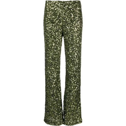 P.A.R.O.S.H. pantaloni dritti con paillettes - verde