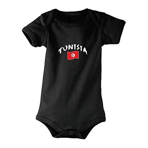 Supportershop tunisia body unisex bambino, neonato, tunisie, nero, s