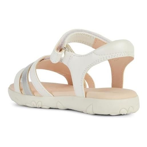 Geox j sandal haiti girl, bianco dk pink, 31 eu