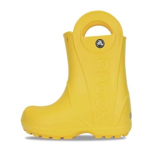 Crocs handle it rain boot k, stivali di gomma, giallo (yellow), 27/28 eu