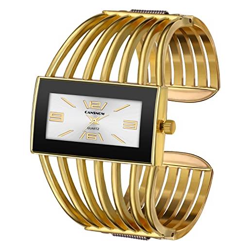 SIBOSUN orologio da donna, orologio da donna braccialetto d'oro orologio da donna quadrante rettangolare hollow quartz classic luxury ladies watch - oro