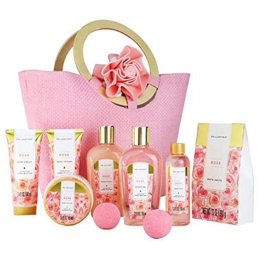 Spa luxetique set regalo donne, per il bagno di rose da 10 pezzi, compleanno per la mamma e natale