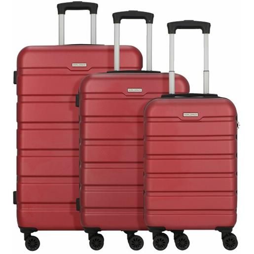 Worldpack phoenix 4 ruote set di valigie 3 pezzi rosso