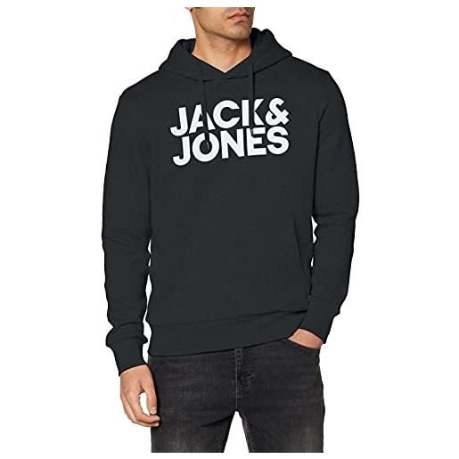 JACK & JONES jjecorp logo sweat hood noos 12137054, felpe con cappuccio, light grey melange, xs