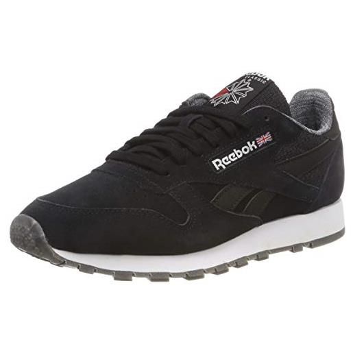 Reebok cl leather nm, scarpe da fitness uomo, nero/bianco, 39 eu