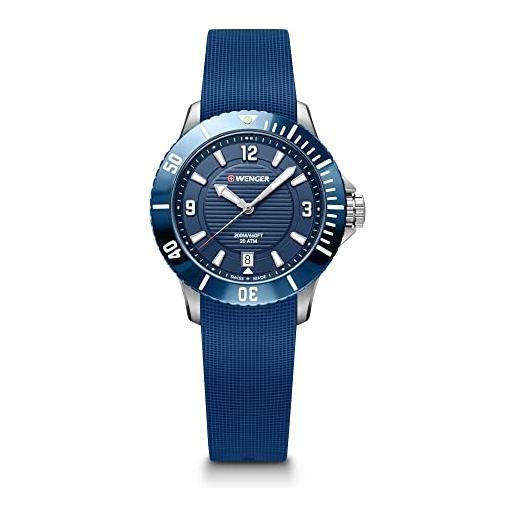 WENGER seaforce small - 35mm, quadrante blu, cinturino in acciaio per orologio da uomo