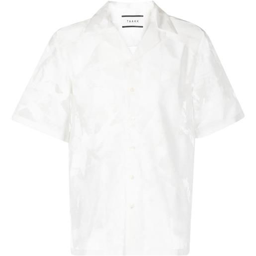 Taakk camicia semi trasparente con effetto devoré - bianco