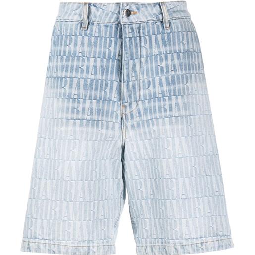 AMIRI shorts denim con effetto jacquard - blu