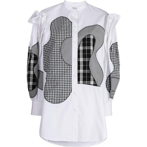 Enföld camicia con design patchwork - bianco