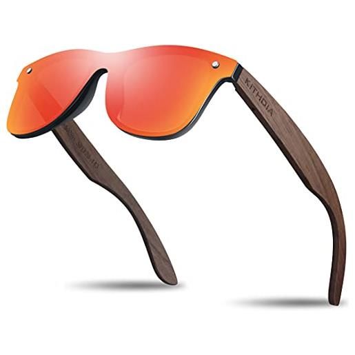 KITHDIA occhiali da sole in legno da uomo unisex occhiali da sole polarizzati con protezione uv400 occhiali da sole donna s5029