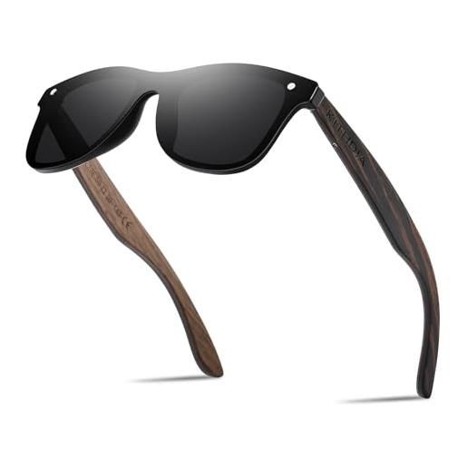 KITHDIA occhiali da sole in legno da uomo unisex occhiali da sole polarizzati con protezione uv400 occhiali da sole donna s5029