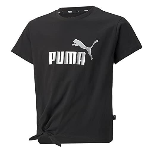 PUMA ess+ logo knotted tee g, maglietta girl's, nero, 4 años