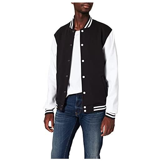 Build Your Brand urban classics sweat college jacket giacca, multicolore (blk/wht 00050), xxxx-large uomo
