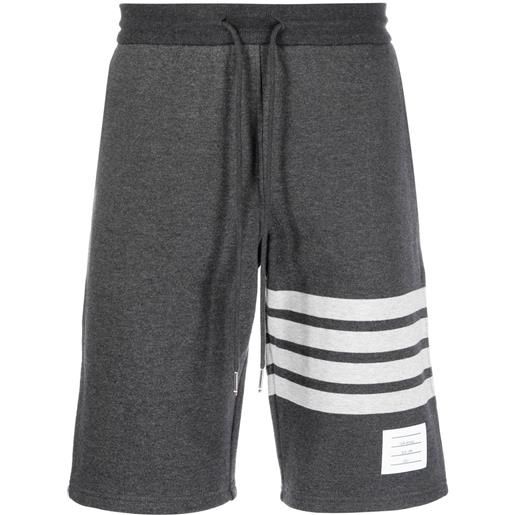 Thom Browne shorts sportivi con dettaglio a righe - grigio