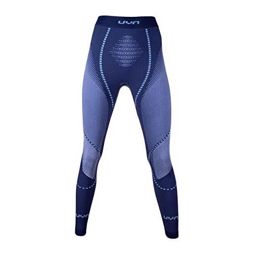UYN ambityon underwear, pantalone intimo termico in fibra organica naturale al 100% donna, deep blue/white/light blue, s/m