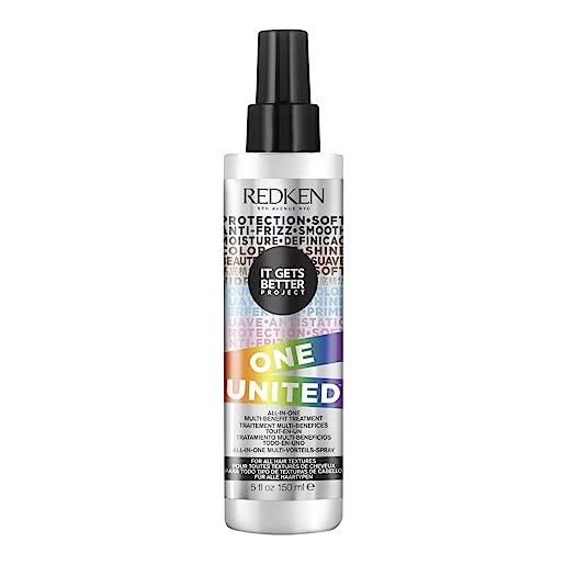 Redken | one united edizione pride, trattamento professionale con 25 benefici, spray multi-beneficio per tutti i capelli, 150 ml