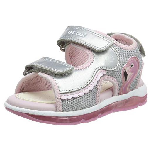 Geox b sandal todo girl b, sandali bambine e ragazze, argento/rosa (silver/pink), 21 eu