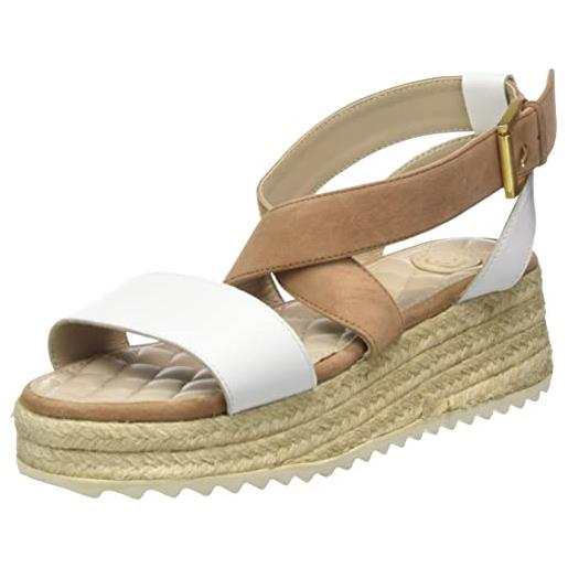 Gerry Weber shoes bari 03, sandali donna, bianco/marrone, 42 eu