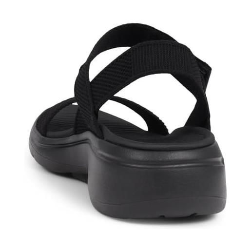 Skechers go walk arch fit sandal polished, sandali donna, tessuto nero, 38 eu