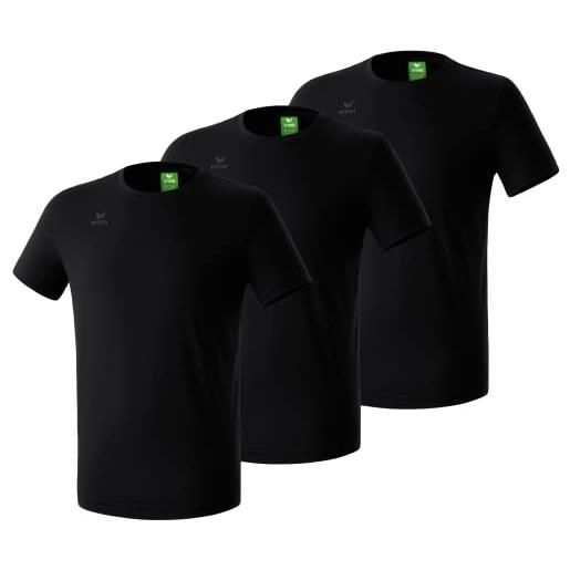 Erima set di 3 teamsport t-shirt, uomo, nero, xxl