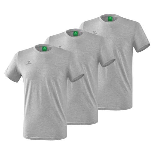 Erima set di 3 teamsport t-shirt, uomo, grigio melange, s