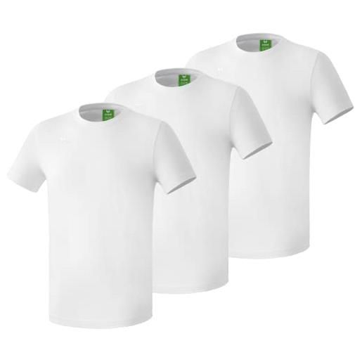 Erima set di 3 teamsport t-shirt, uomo, bianco, s