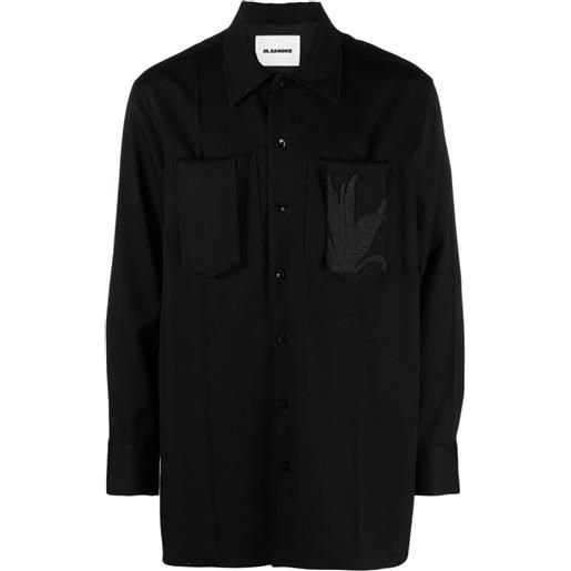 Jil Sander camicia con decorazione - nero