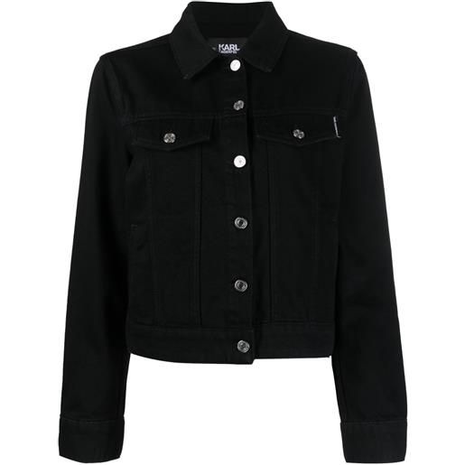 Karl Lagerfeld giacca denim ikonik 2.0 con strass - nero