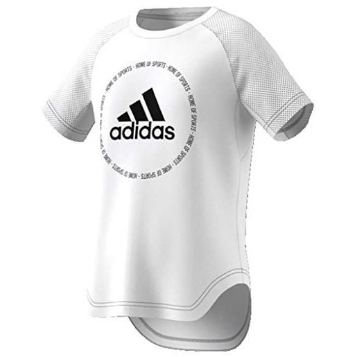 adidas jg tr bold, camicia bambina, blanco/negro, 4xl
