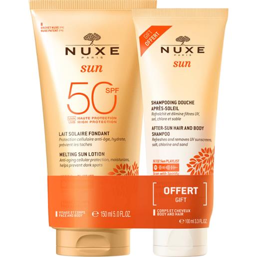 Laboratoires Nuxe Srl nuxe sun spf 50 latte solare corpo 150ml + shampoo doccia doposole 100ml