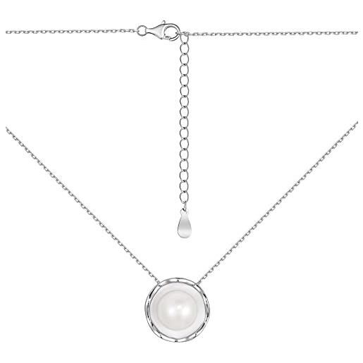 Rawrr collana in argento sterling 925 con ciondolo in pietra bianca 5a, lunghezza 40-45 cm, adatta per qualsiasi luogo, xianglian-6, plastica, xianglian-6, plastica