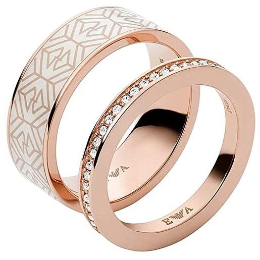 Emporio Armani anello per donna, misura anello più grande: 21x6x2mm misura anello più piccolo: 21x2x2mm anello in acciaio inossidabile oro rosa, egs2830221