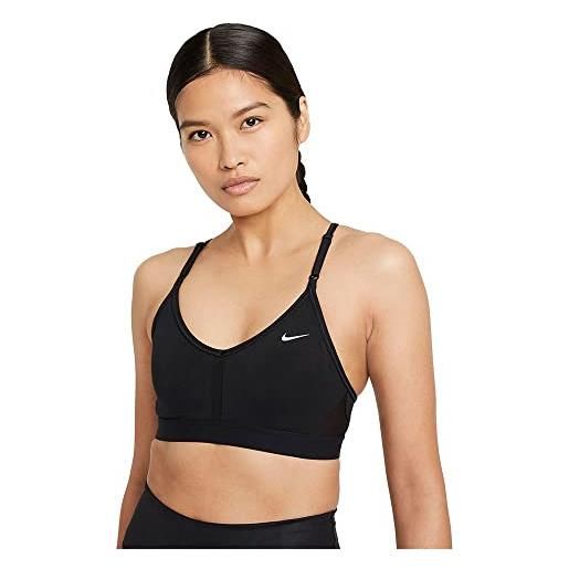 Nike dry fit indy v-neck, reggiseno donna, black/black/black/white, m