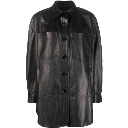 Salvatore Santoro giacca-camicia in pelle - nero