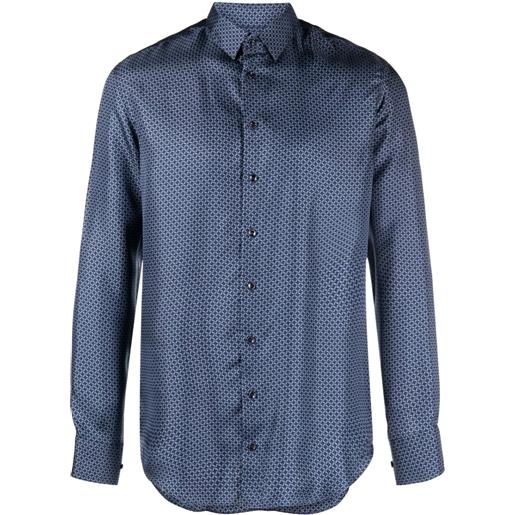 Giorgio Armani camicia con stampa grafica - blu