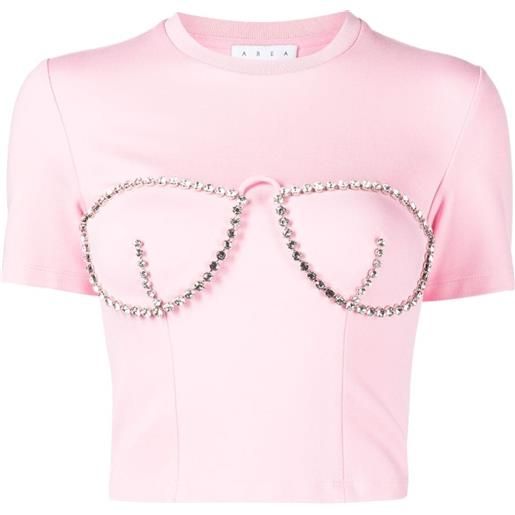 AREA t-shirt con cristalli - rosa