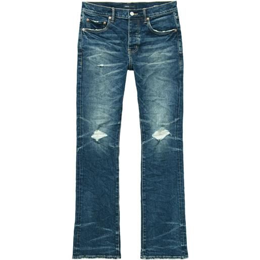 Purple Brand jeans svasati con effetto vissuto - blu