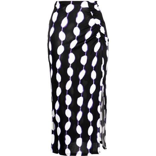 DVF Diane von Furstenberg gonna midi cybele con stampa - nero