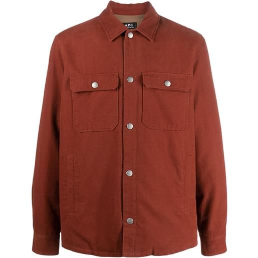 A.P.C. giacca-camicia con tasche - rosso