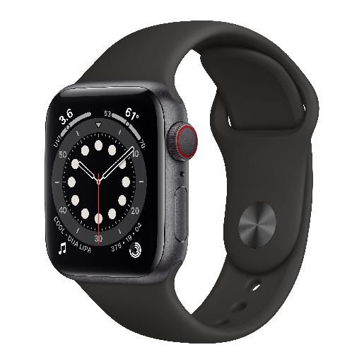 APPLE watch apple watch serie 6 gps + cellular, 40mm in alluminio grigio siderale con cinturino sport nero